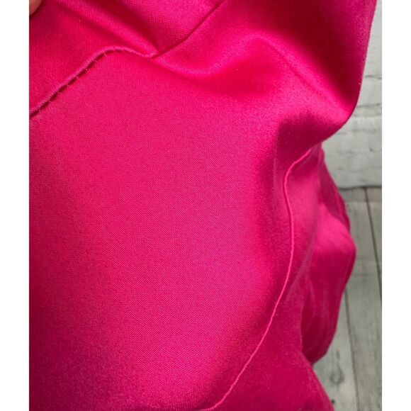 CALVIN KLEIN raspberry pink cotton stretch open shoulders bodycon sundress 14 - Picture 5 of 7